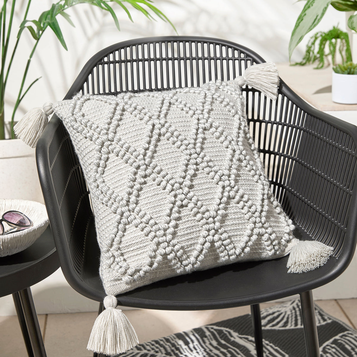 Alda Outdoor Cushion in Grey 43 x 43cm – Ulster Weavers