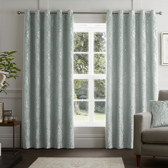 Chateau Eyelet Curtains in Duck Egg