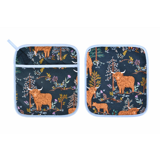 Connie the Cow Pot Mitt in Navy