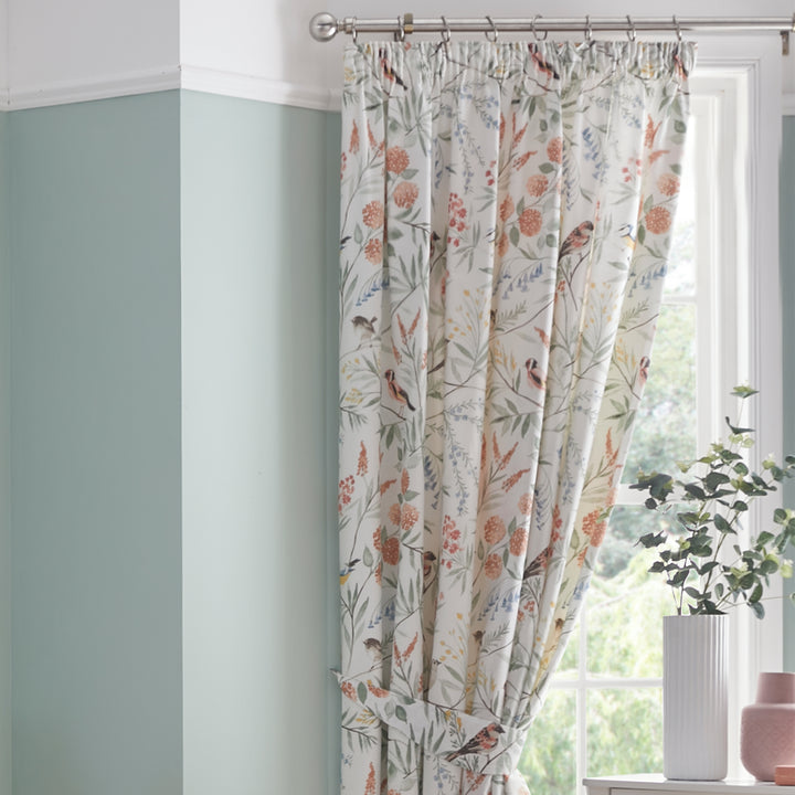 Caraway Pair of Pencil Pleat Curtains With Tie-Backs by Dreams & Drapes Design in Terracotta - Pair of Pencil Pleat Curtains With Tie-Backs - Dreams & Drapes Design
