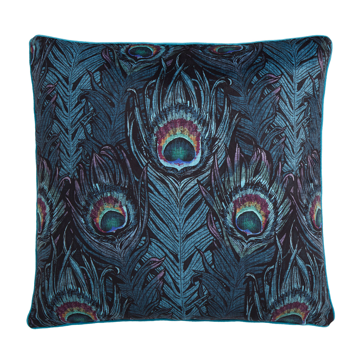 Dandy Peacock Cushion in Teal 55 x 55cm – Ulster Weavers