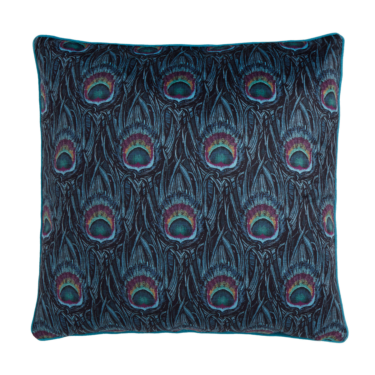Dandy Peacock Cushion in Teal 55 x 55cm – Ulster Weavers