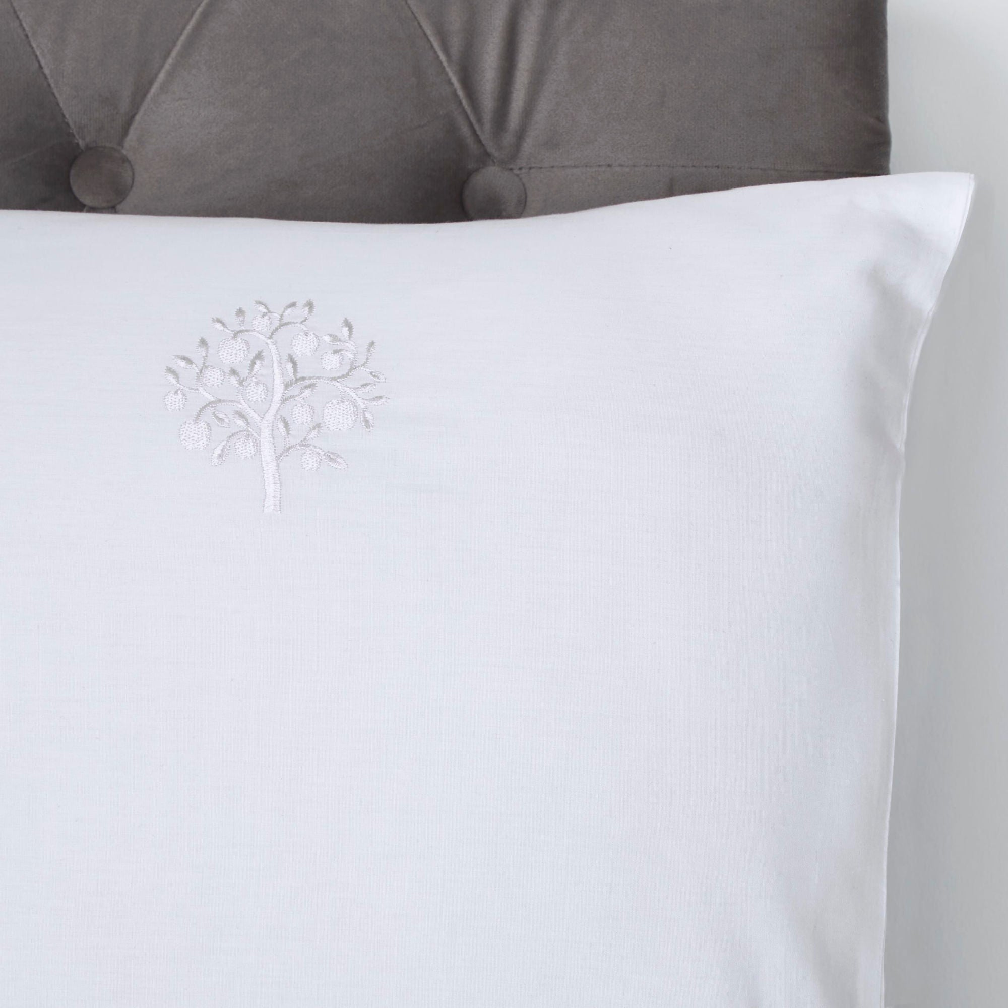 Embroidered Trees Duvet Cover Set by Appletree Boutique in White - Duvet Cover Set - Appletree Boutique
