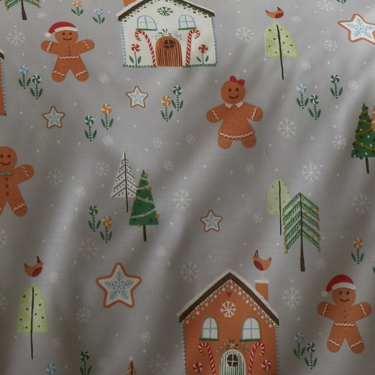 Red Gingerbread Man Chirstmas Pattern Print Duvet Cover Bedding Set
