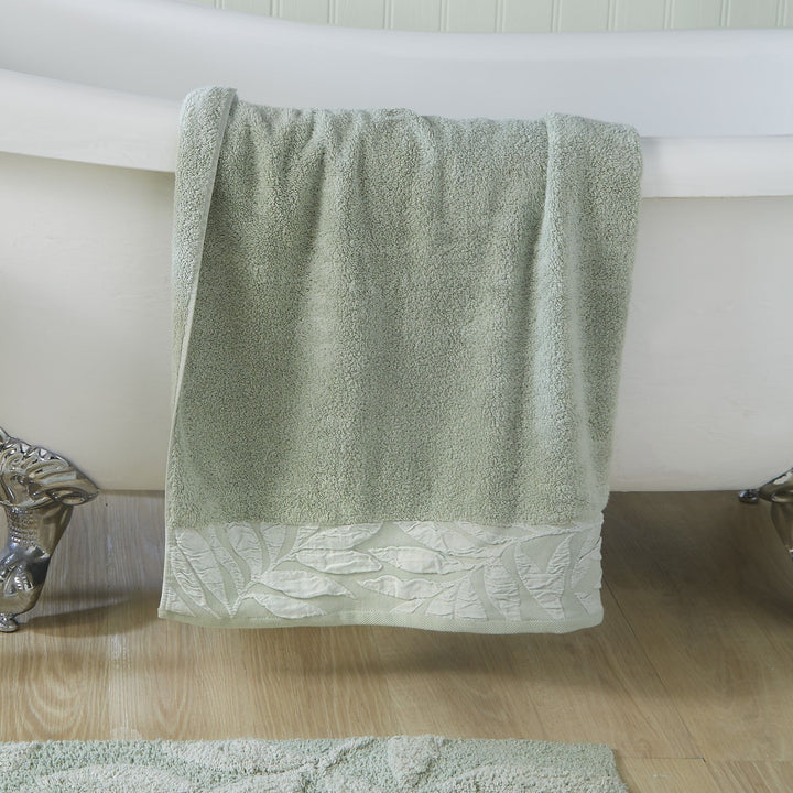 Lacie Towels by Dreams & Drapes Bathroom in Steel/Sage - Towels - Dreams & Drapes Bathroom