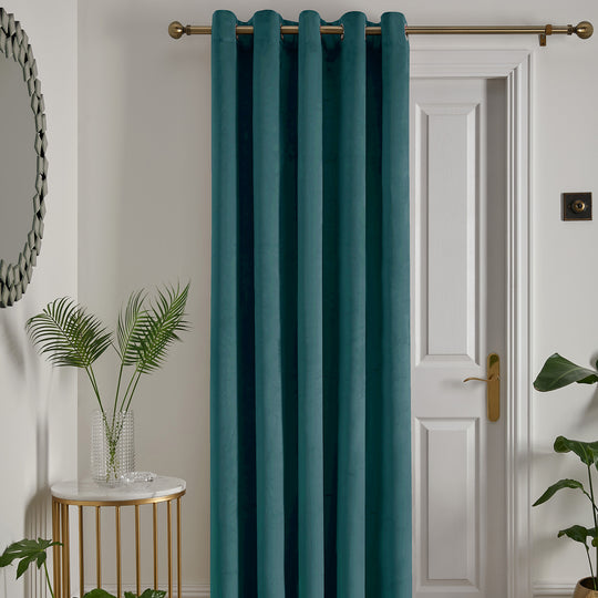 Montrose Eyelet Single Panel Door Curtain in Teal