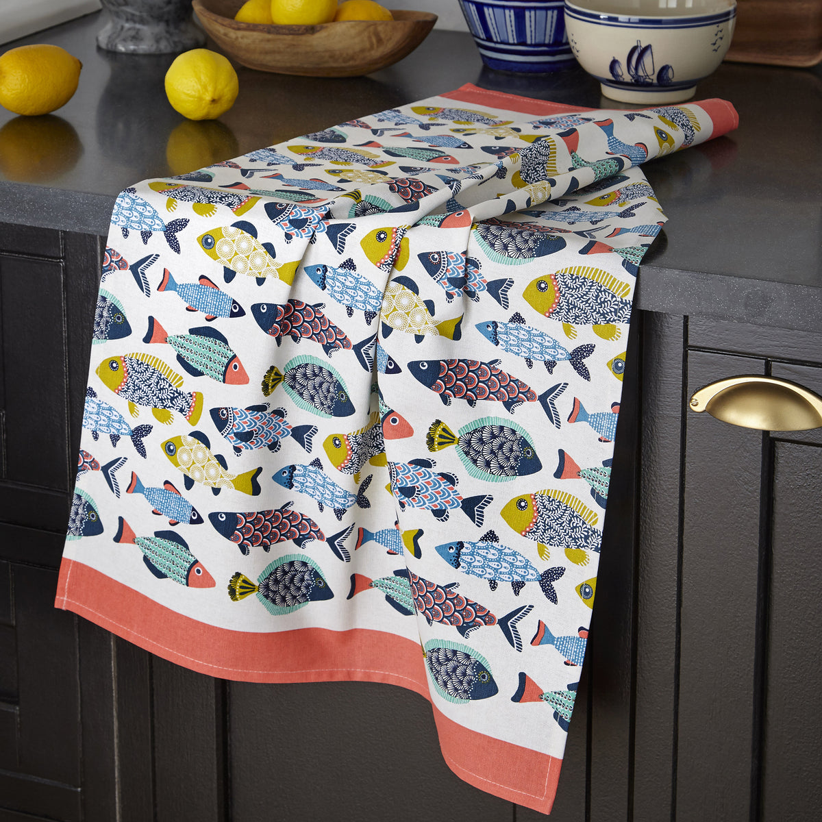 Ulster Weavers Cotton Tea Towel Aquarium 100 Cotton Blue