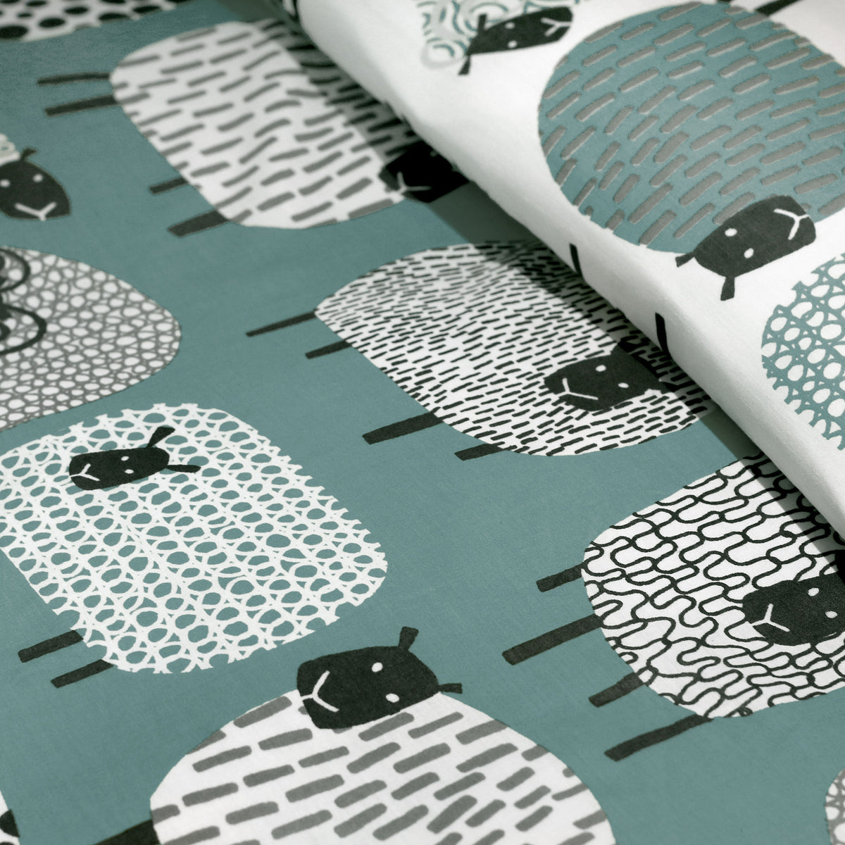 Bettwäsche Einzelbett Fusion Dotty Sheep Bettbezug-Set, Polybaumwolle, Duck Egg, Einzelbett Amazon Bettwäsche 200x220