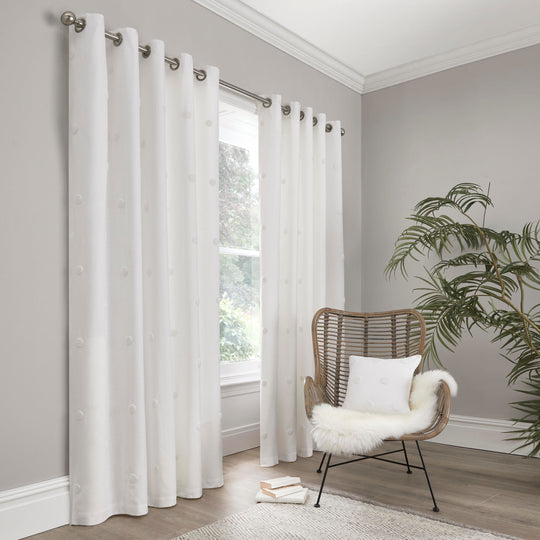 Zara Eyelet Curtains in White