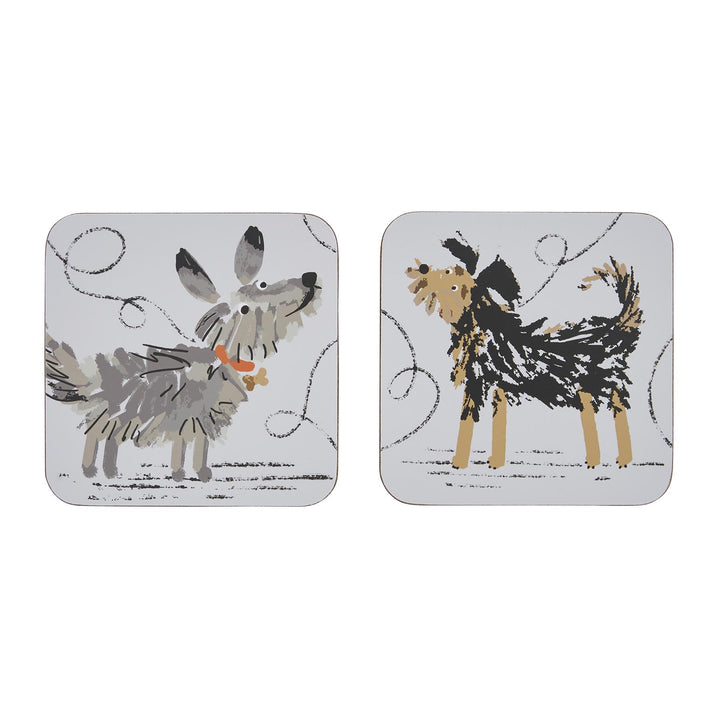 Ulster Weavers Dog Days Coasters - 4 Pack One Size in Grey - Coaster - Ulster Weavers