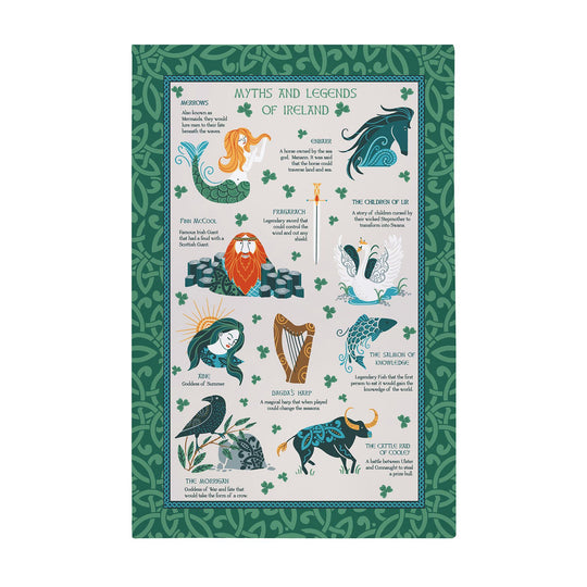 Myths & Legends Cotton Tea Towel in Green