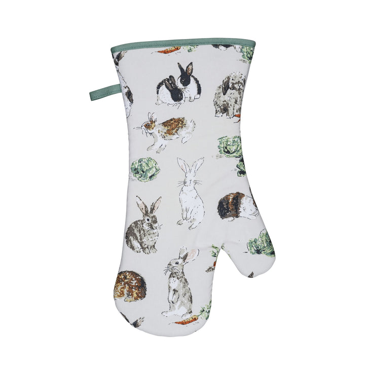 Ulster Weavers Rabbit Patch Gauntlet Oven Glove One Size in Green