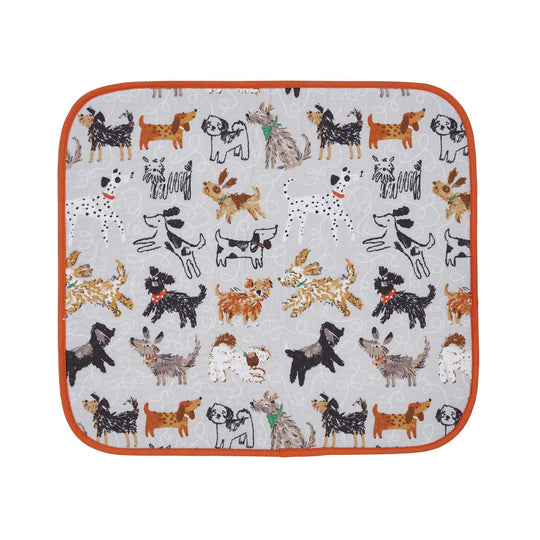 Dog Days Dish Drying Mat in Grey