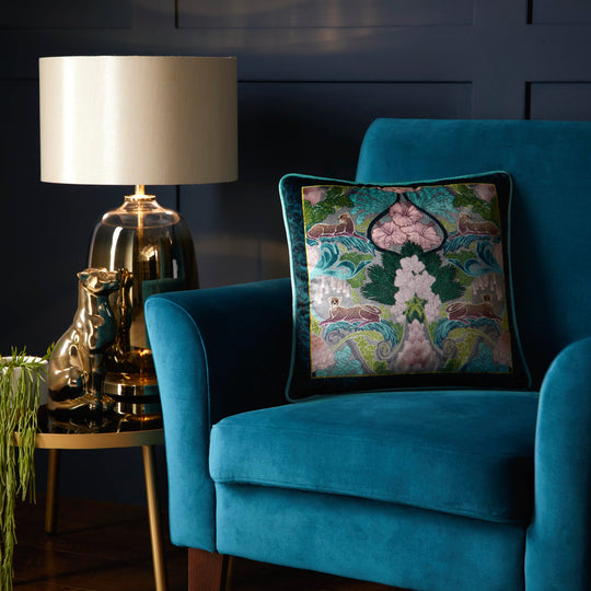 Suburban Jungle Cushion in Teal 43 x 43cm