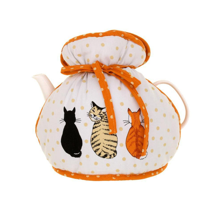 Ulster Weavers Muff Tea Cosy - Cats in Waiting (100% Cotton Outer; 100% Polyester wadding; CE marked, Orange, 6 Cup Teapot) - Tea Cosy - Ulster Weavers