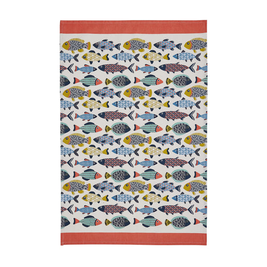 Aquarium Cotton Tea Towel in Blue