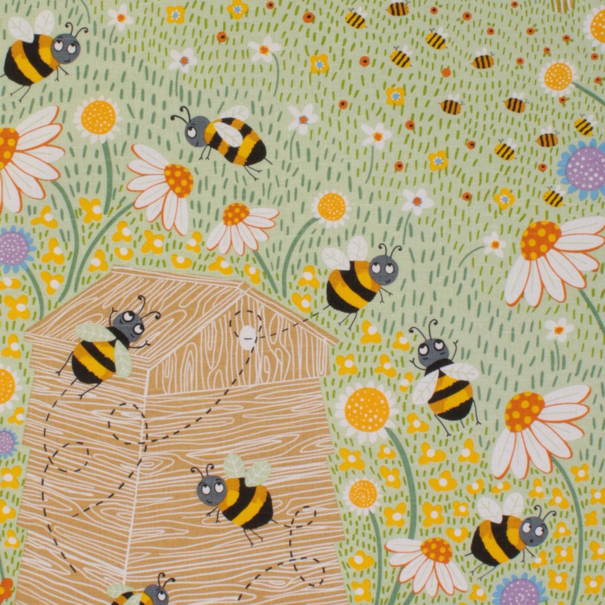 Ulster Weavers Cotton Tea Towel - Daisy Bees (100% Cotton, Yellow) - Tea Towel - Ulster Weavers
