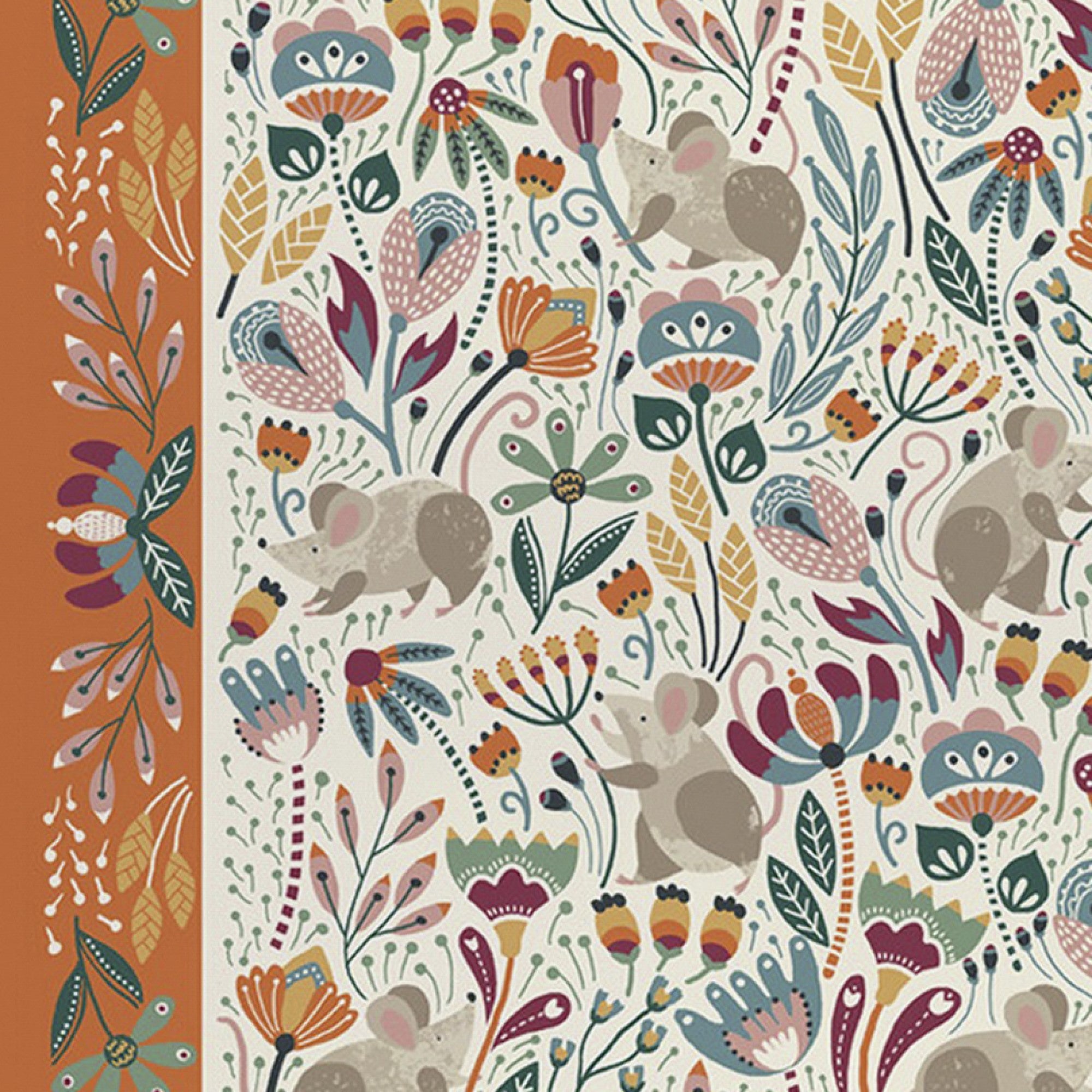 Ulster Weavers Cotton Tea Towel - Field Mice (100% Cotton, Orange) - Tea Towel - Ulster Weavers