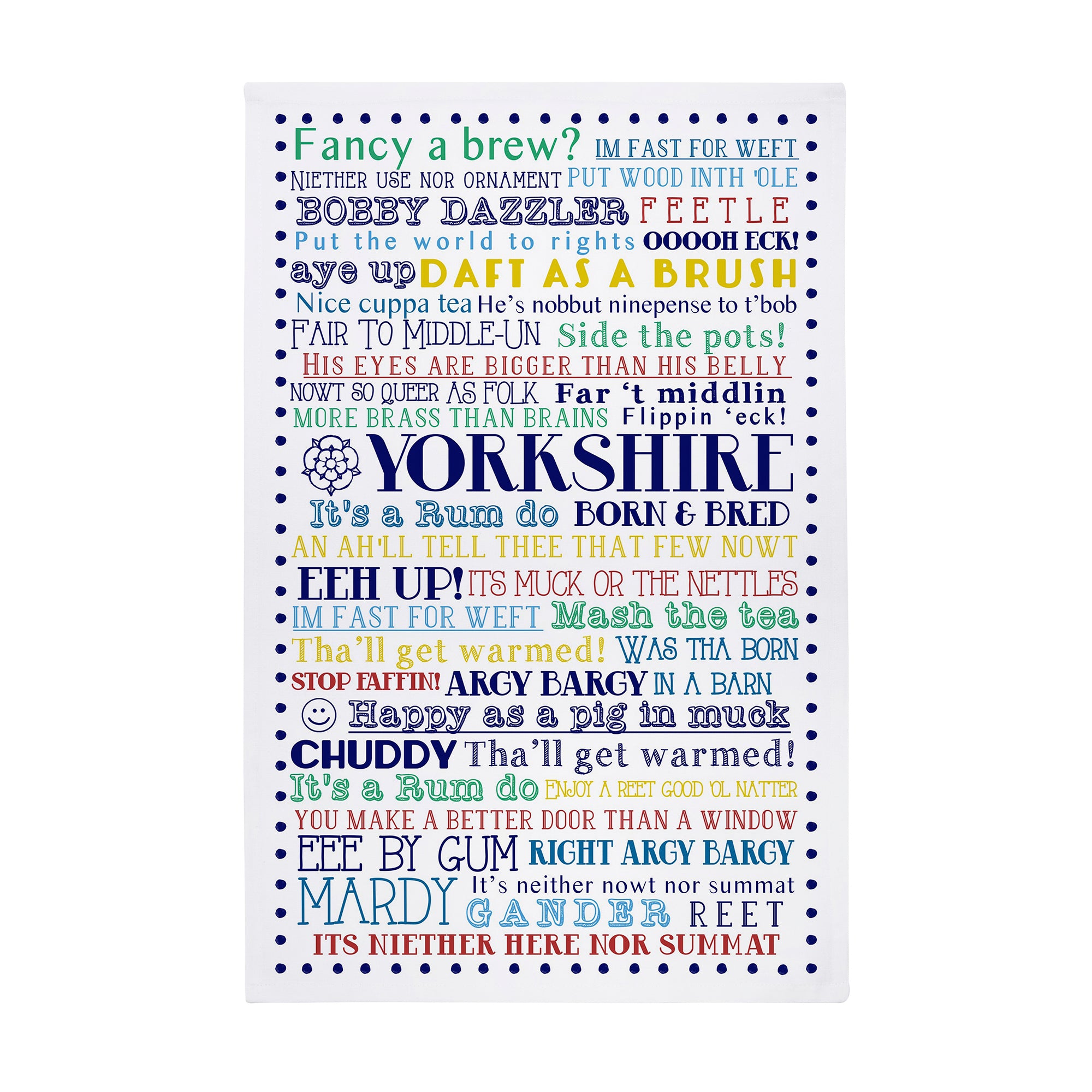Yorkshire Born and Bred Cotton Tea Towel in Blue - Tea Towel - Ulster Weavers