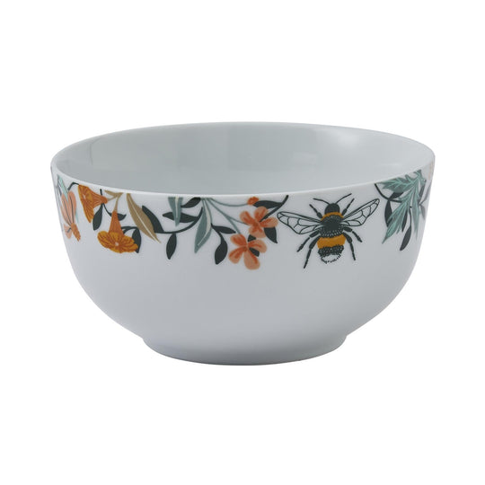 Bee Bloom Porcelain Bowl 4 Pack in White