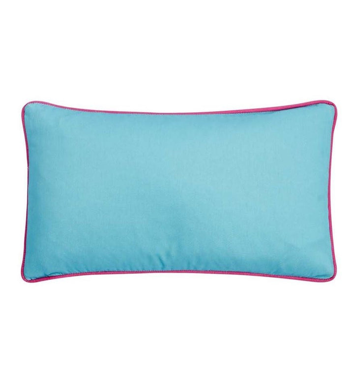 Ulster Weavers Plain Linen Cushion - Cardinal Marble (50cm x 30cm, Turquoise/Cerise Pink) - Filled Cushion - Ulster Weavers