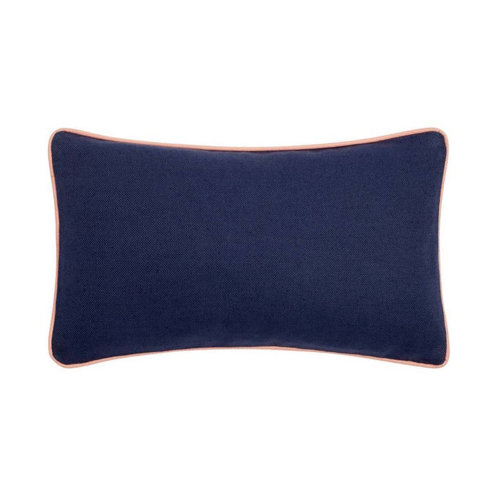 Ulster Weavers Plain Linen Cushion - Hillsborough Floral (50cm x 30cm, Dusty Pink/Navy) - Filled Cushion - Ulster Weavers