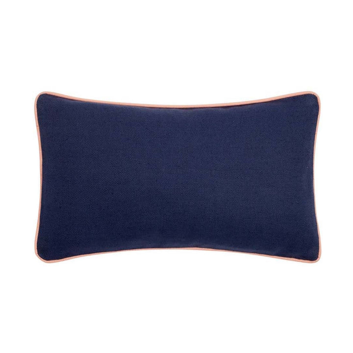 Ulster Weavers Plain Linen Cushion - Hillsborough Floral (50cm x 30cm, Dusty Pink/Navy) - Filled Cushion - Ulster Weavers