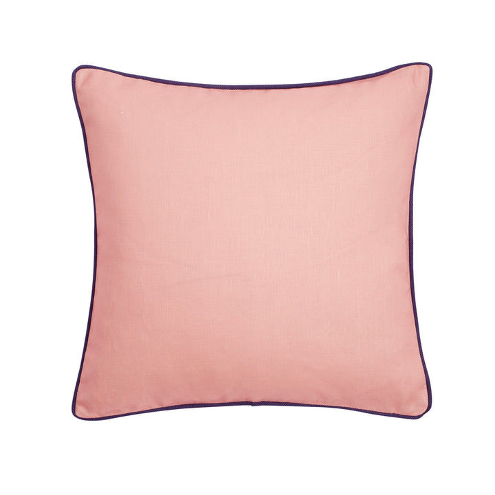 Ulster Weavers Plain Linen Cushion - Hillsborough Floral (50cm x 50cm, Dusty Pink/Navy) - Filled Cushion - Ulster Weavers
