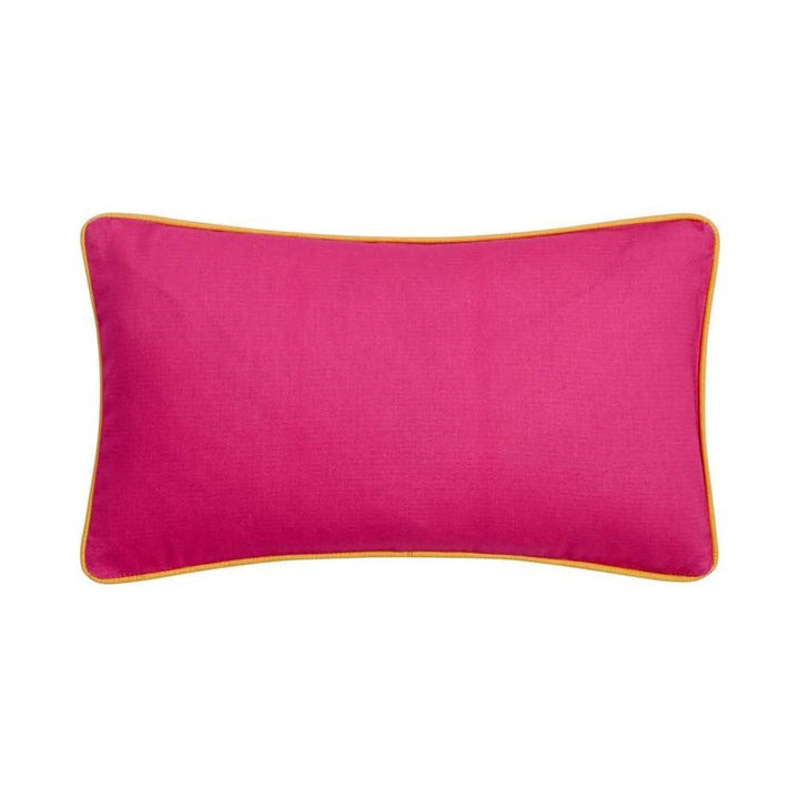Ulster Weavers Plain Linen Cushion - Limelight (50cm x 30cm, Cerise Pink/Ochre Yellow) - Filled Cushion - Ulster Weavers