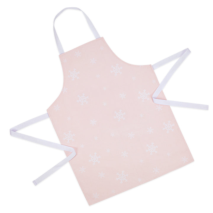 Ulster Weavers 100% Cotton Apron (No Pocket) - Christmas Snowflake (Pink, Adult) - Apron - Ulster Weavers