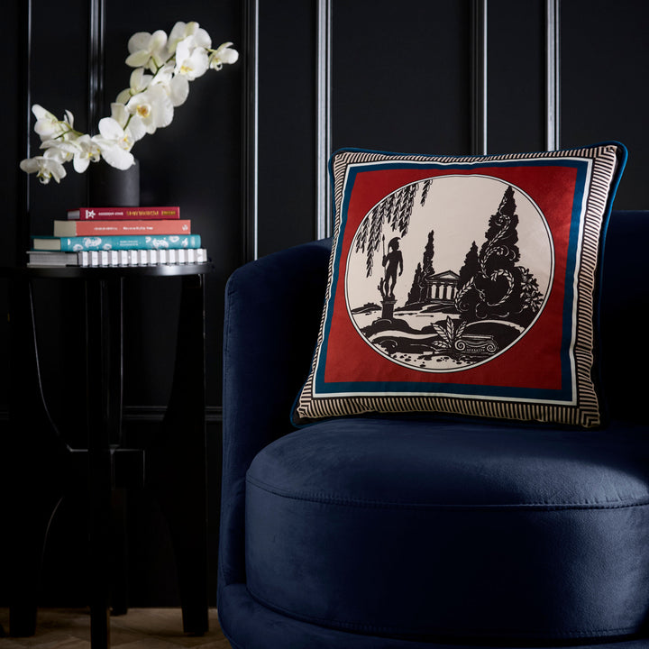 Arcadia Cushion in Red 43 x 43cm