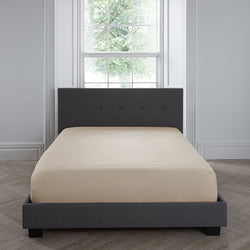200TC Plain Dye 35cm Fitted Bed Sheet by Appletree Boutique in Natural - 35cm Fitted Bed Sheet - Appletree Boutique