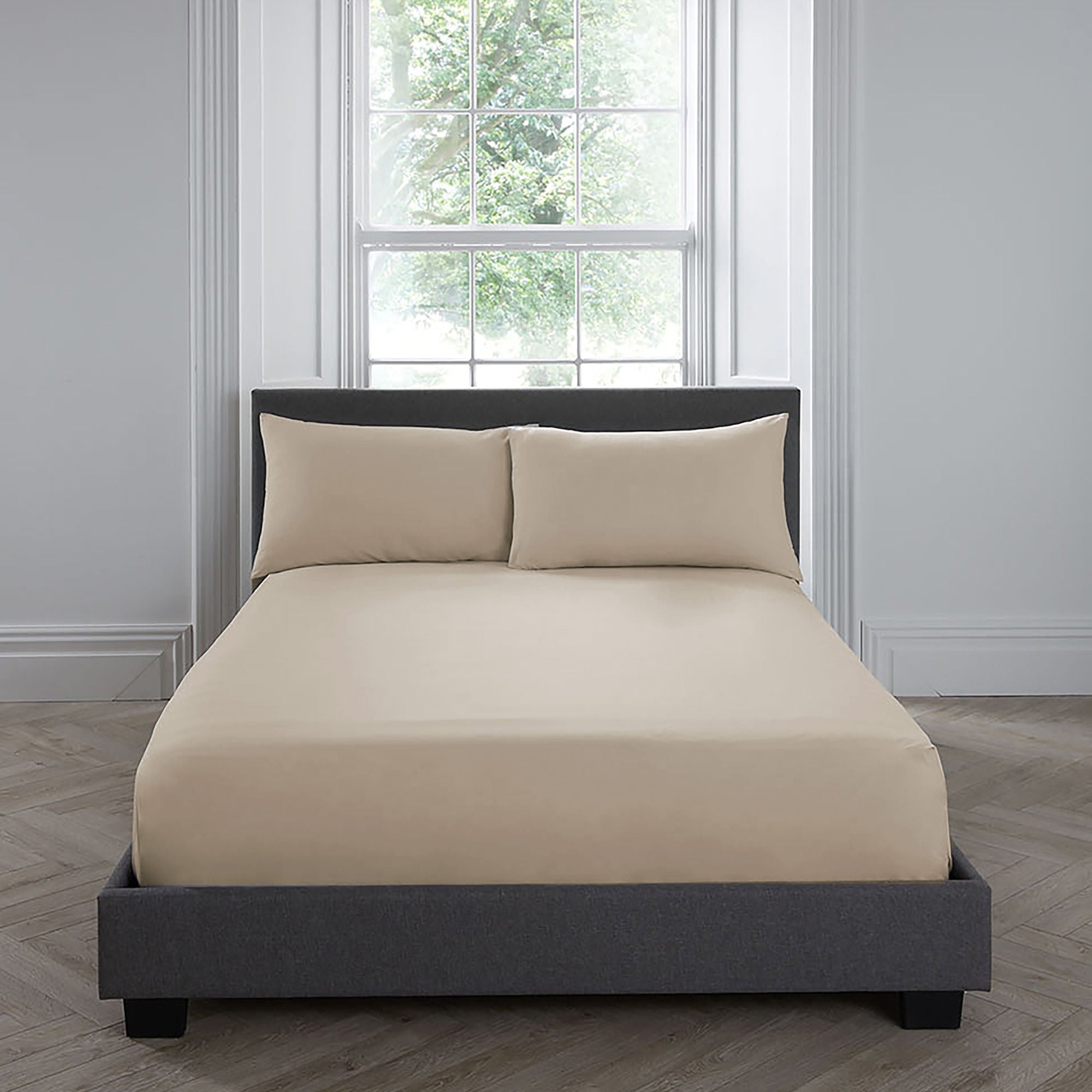 200TC Plain Dye Pair of Oxford Pillowcases by Appletree Boutique in Natural 50 x 75cm - Pair of Oxford Pillowcases - Appletree Boutique