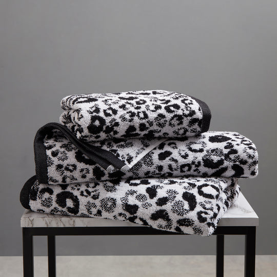 Animal Print Towels in Black