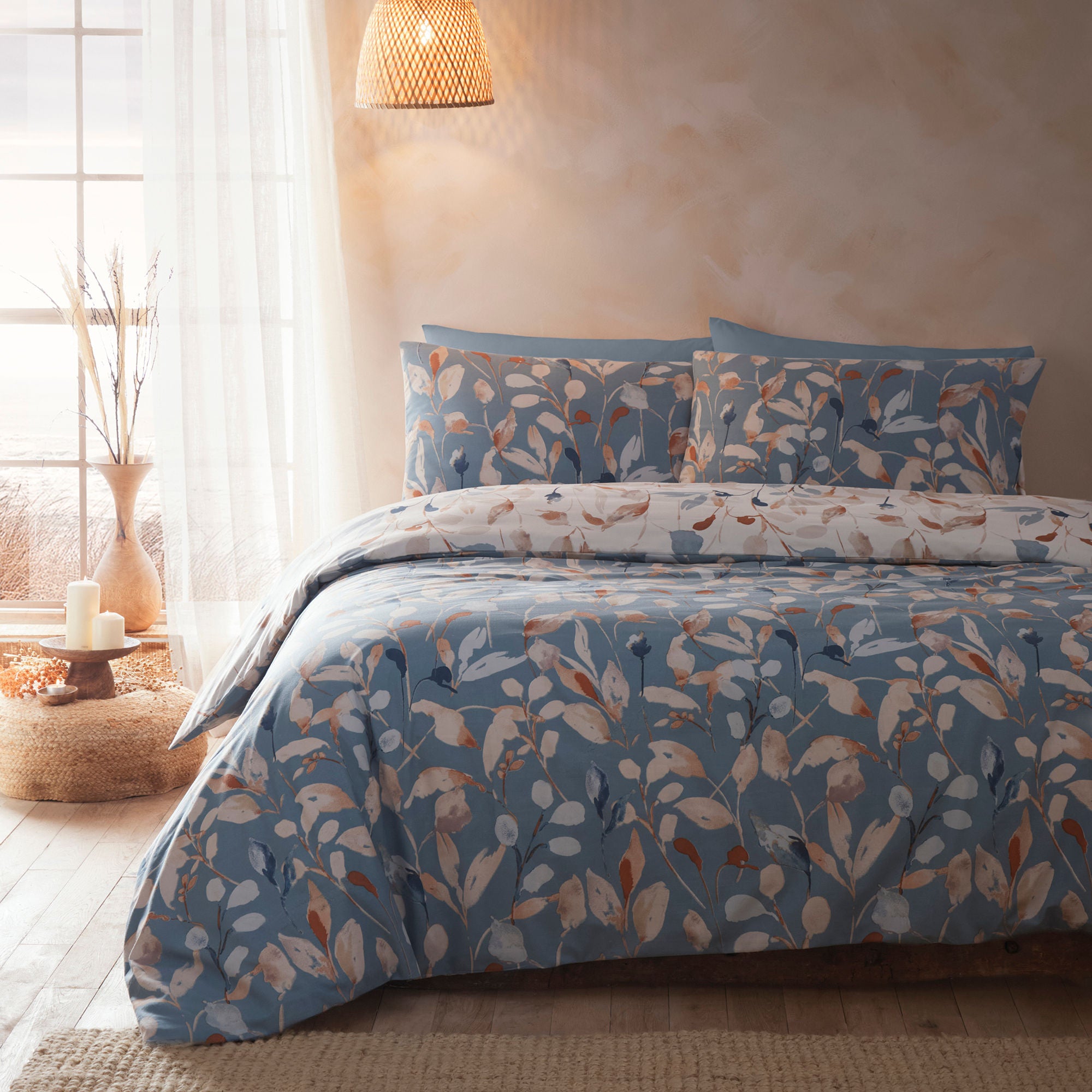 Anya Duvet Cover Set by Drift Home in Blue - Duvet Cover Set - Drift Home