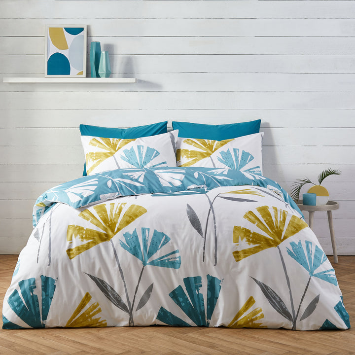 Alma Duvet Cover Set by Fusion in Teal - Duvet Cover Set - Fusion