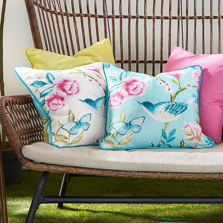 Amelle Outdoor Cushion by Dreams & Drapes Design in Blue 43 x 43cm - Cushion - Dreams & Drapes Design