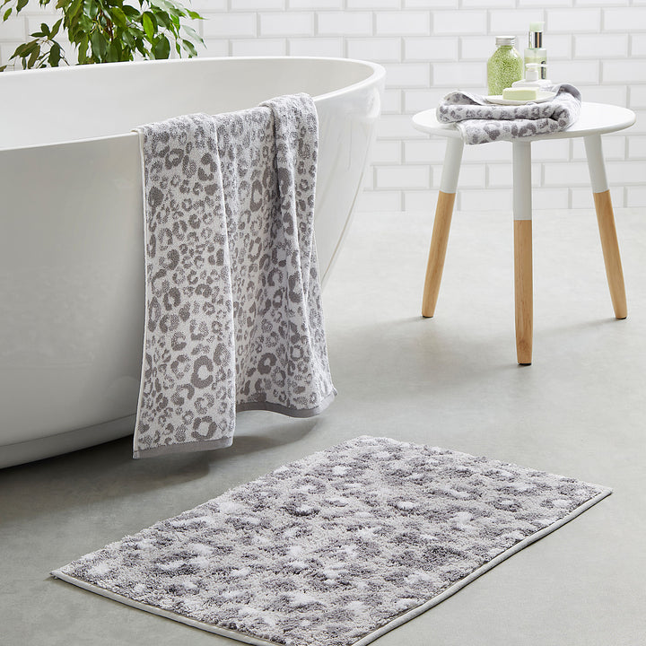 Animal Print Bath Mat by Fusion Bathroom in Grey 50 x 80cm - Bath Mat - Fusion Bathroom