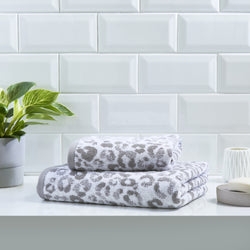 Animal Print Towels by Fusion Bathroom in Grey - Hand Towel - Fusion Bathroom