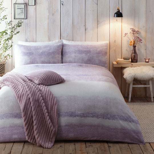 Anson Stripe Duvet Cover Set in Mauve