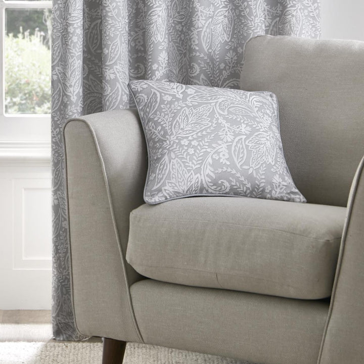 Aveline Cushion by Dreams & Drapes in Grey 43 x 43cm - Cushion - Dreams & Drapes Curtains