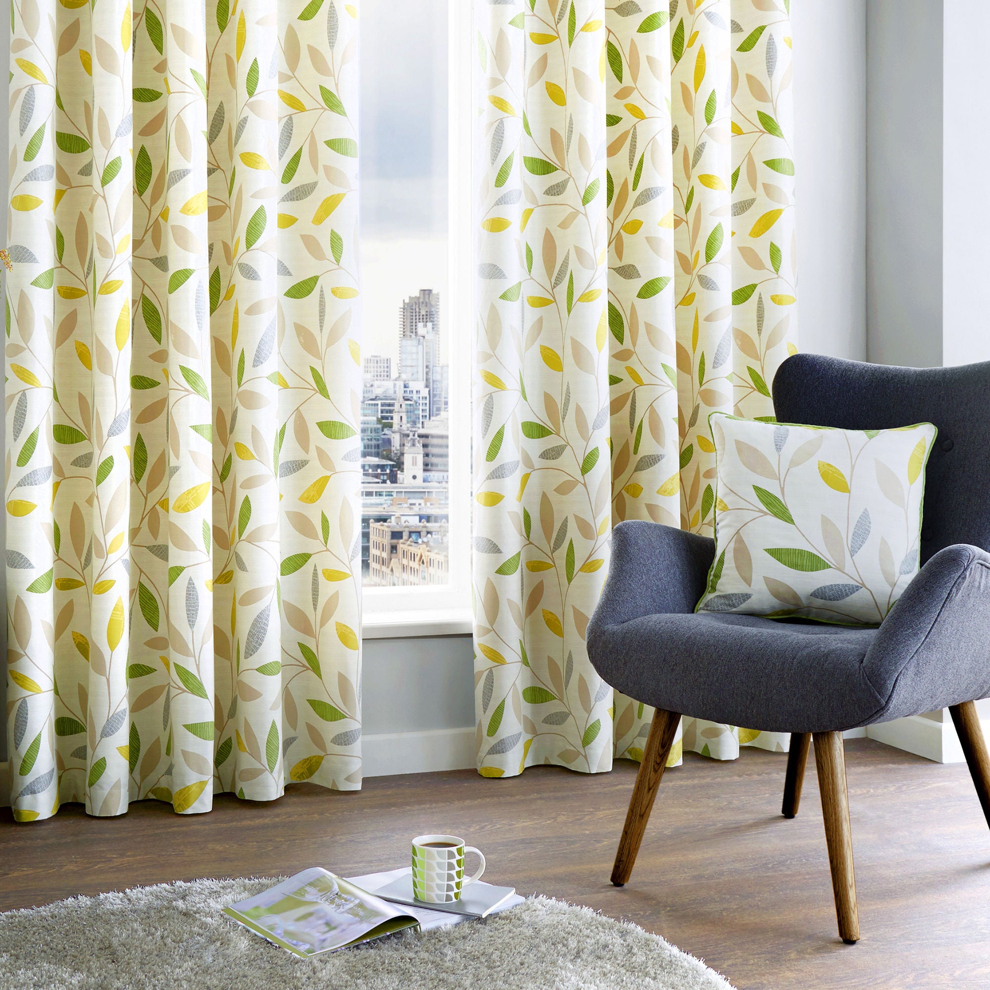 Beechwood Cushion by Fusion in Green 43 x 43cm - Cushion - Fusion