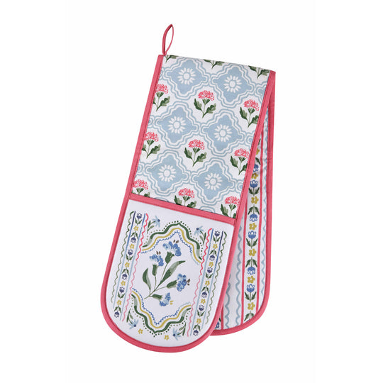 Boho Floral Double Oven Glove in Multicolour