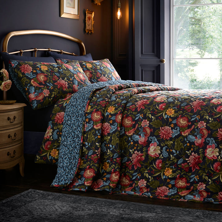 Bejewelled Bedspread in Navy 200 x 230cm - Bedspread - Dreams & Drapes