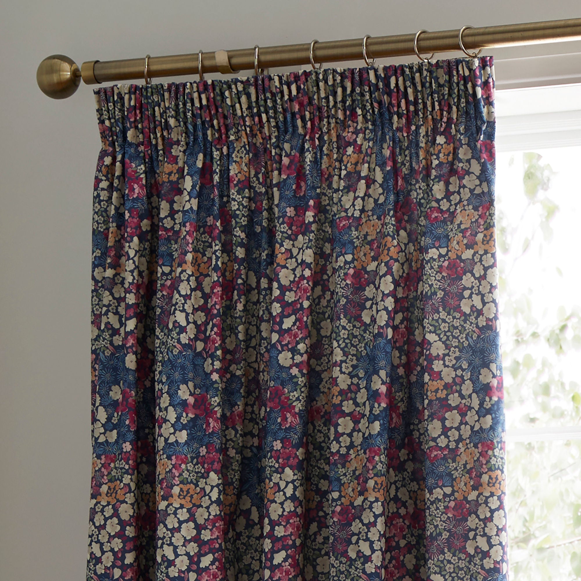 Bessie Pencil Pleat Curtains in Navy - Pair of Pencil Pleat Curtains - Dreams & Drapes