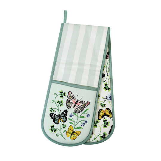 Butterfly Grove Double Oven Glove in Blue