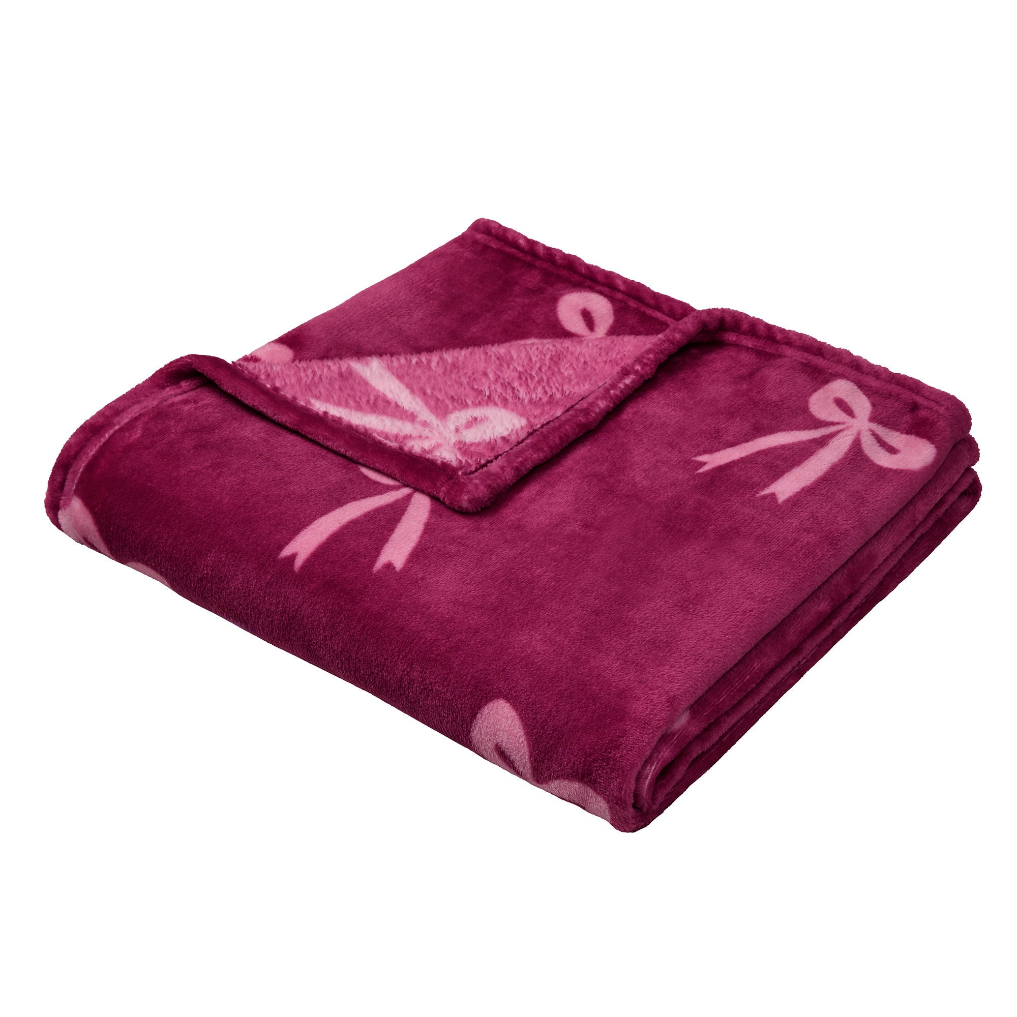 Bows Throw in Berry 120 x 150cm - Throw - Fusion Snug