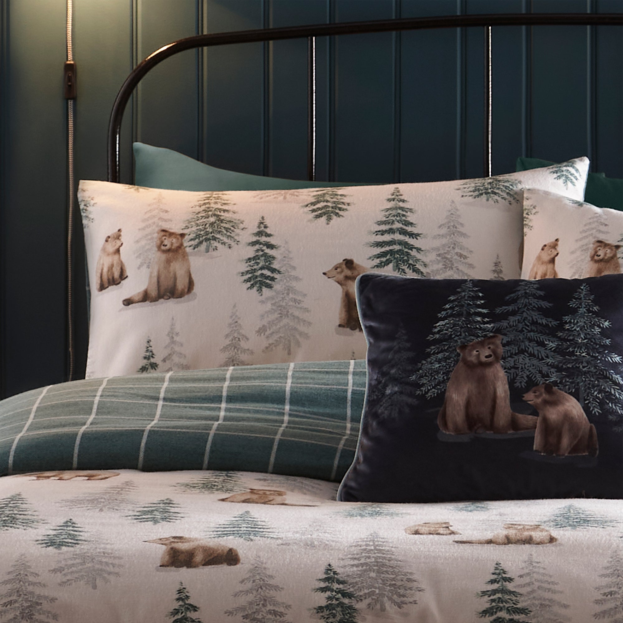 Bear Walks Duvet Cover Set by Dreams & Drapes Lodge in Natural - Duvet Cover Set - Dreams & Drapes Lodge
