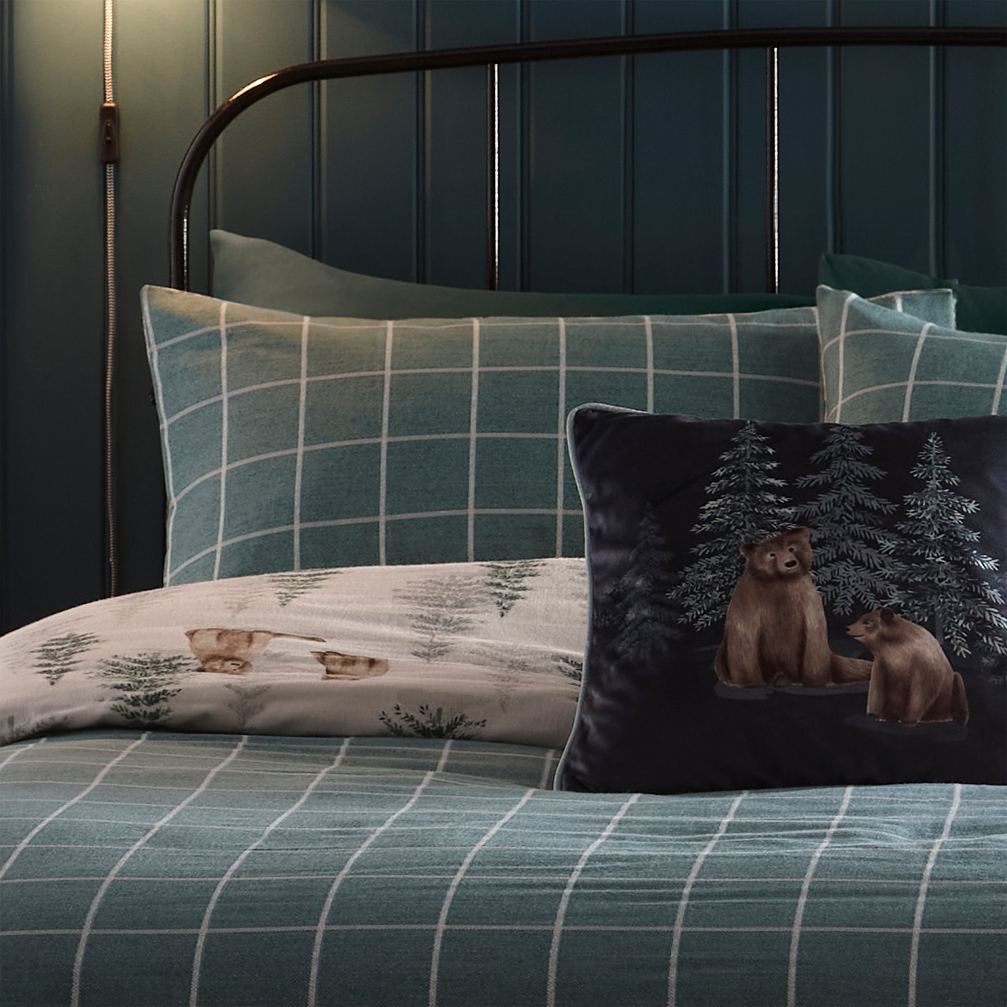 Bear Walks Duvet Cover Set by Dreams & Drapes Lodge in Natural - Duvet Cover Set - Dreams & Drapes Lodge