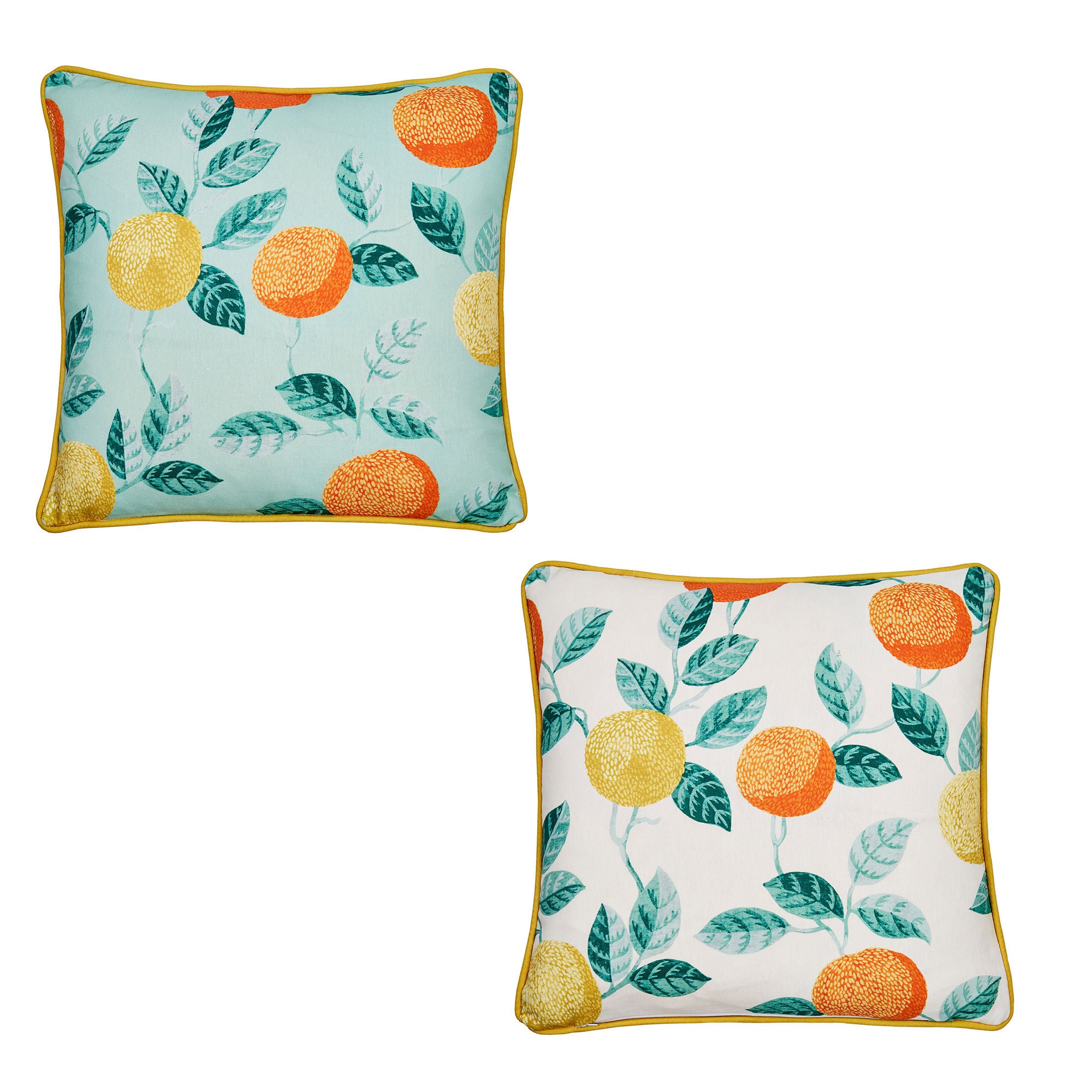 Botanical Fruits Outdoor Cushion by Dreams & Drapes Design in Green 43 x 43cm - Cushion - Dreams & Drapes Design
